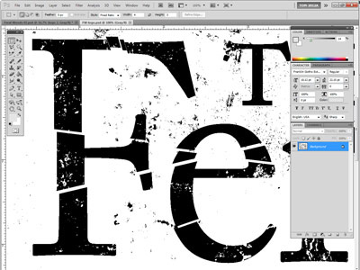 Choppin' up some type broken caslon grit mess photoshop texture