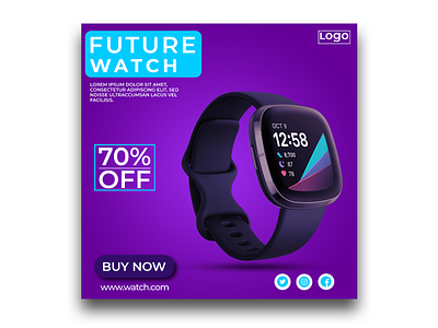 Digital Watch Ad Banner design ad ad design banner banner ad banner design branding graphic design social media ads social media designs watch