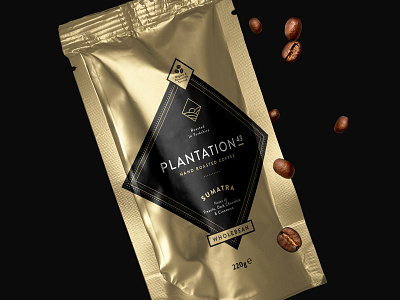 Plantation 43 Coffee Packaging beans coffee creative design gold packaging plantation render visual