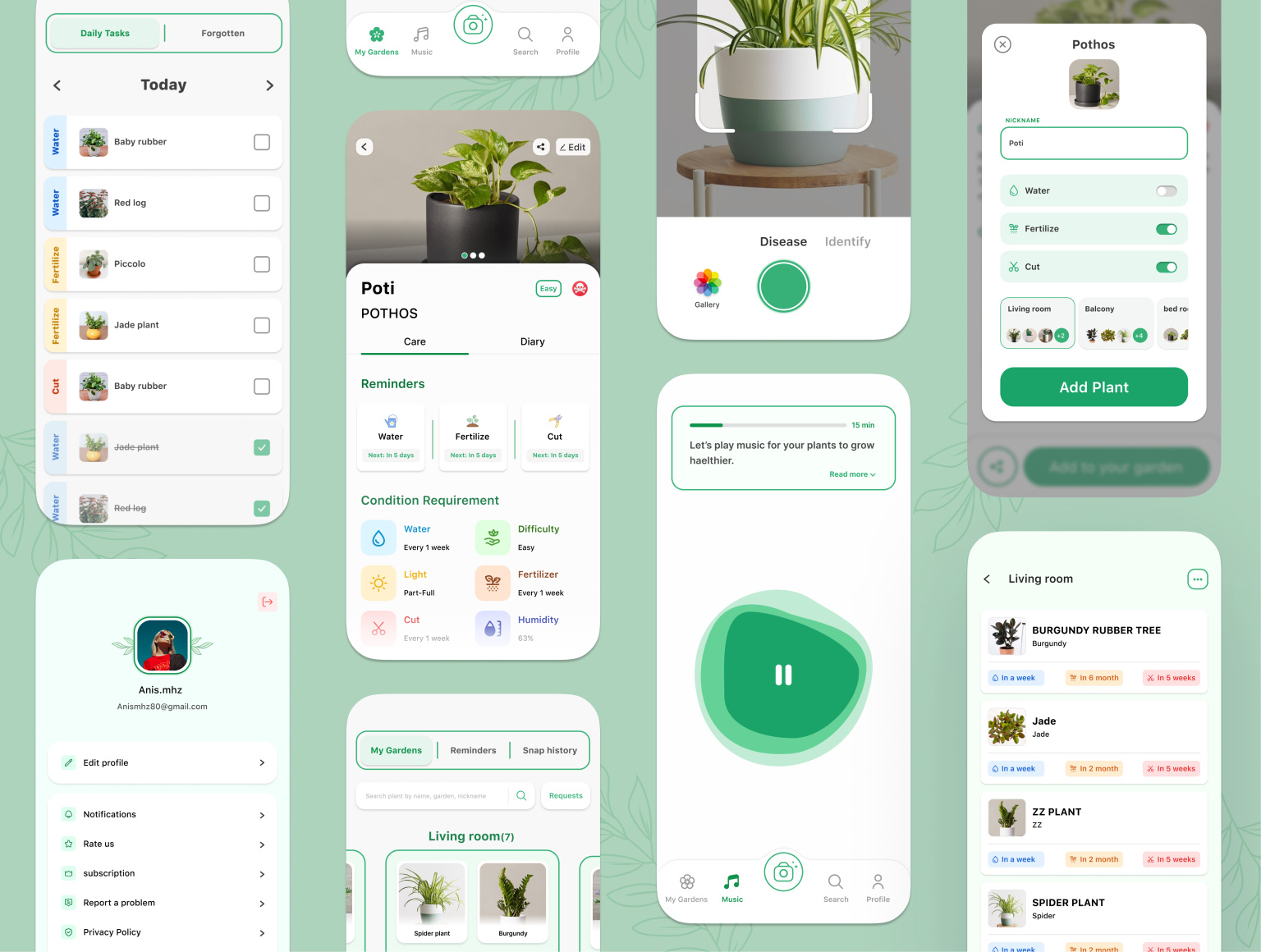 UI Design Plant Identify and care plants app by Fateme Mehdizade