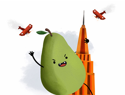 Pear Kong design illustration mexican