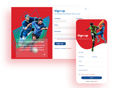 Fantasy Sign-up page 001 dailyui