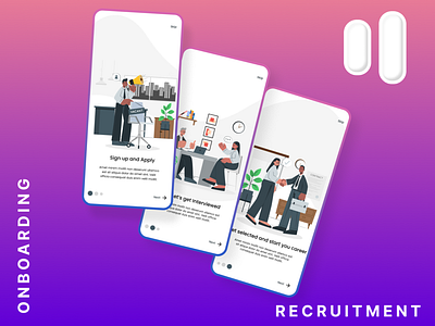 Recruitment Onboarding (DailyUi - 023) 023 dailyui illustration mobile design onboarding