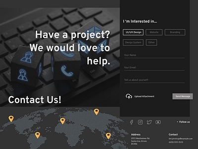 Contact Us (DailyUI - 028) 028 branding dailyui web design