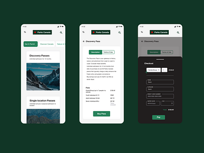 Discover Canada mobile app design app interface canada illustration parks canada ui design ux design