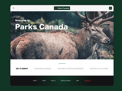 Parks Canada - Home Page app design app interface canada nature parks ui design ux design