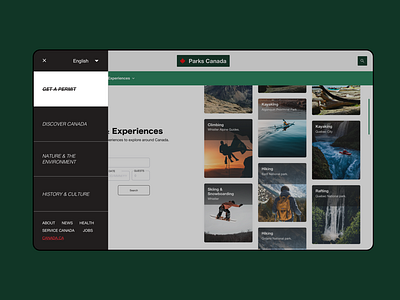 Parks Canada - Desktop Menu