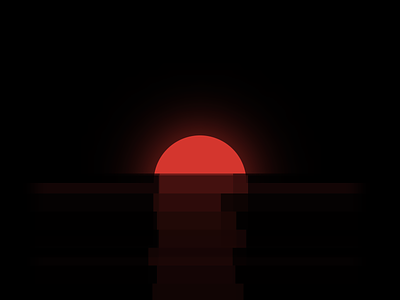 Red Sun over Horizon coded illustration css css illustration generated art geometric shape geometry horizon illustration ocean red sun rising sun seascape sunset