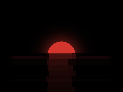 Red Sun over Horizon