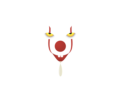 IT Pennywise Clown CSS Illustration White Version clown coded illustration css css illustration halloween horror it movie scary wall art wall decor