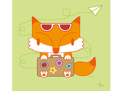 Traveler fox / Zorrito viajero cuteillustration digitalart digitalillustration flatart fox graphic design illustration vector vectorart