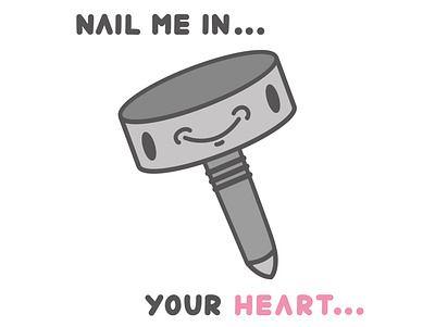 Nail me in... your heart... characterdesign digitalart digitalillustration flatart graphic design hammer illustration nail vector vectorart