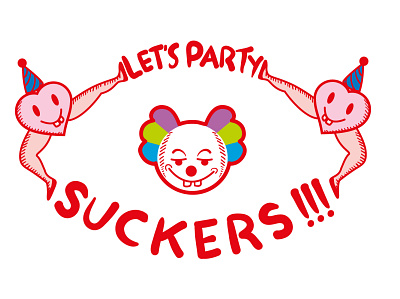 Party Clown clown colorfulillustration digitalart digitalillustration flatart graphic design heart humour illustration legs party partyhats partytime suckers vector vectorart