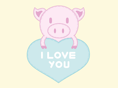 Loving piggy animal cuteillustration digitalart digitalillustration flatart graphic design heart illustration love loveyou pig piggy vector vectorart