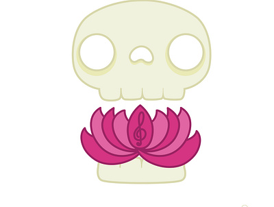 Skully in Treble Clef death digitalart digitalillustration flatart flower graphic design illustration lotus music skull trebleclef vector vectorart