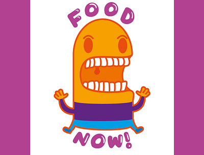 FOOD NOW! 2dart cartoon cartoonish character digitalart digitalillustration flatart food graphic design human humor hunger hungry illustration outline vector vectorart