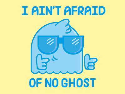 Cool Ghost - I ain't afraid of no ghost cartoon cartoonish character design digitalart digitalillustration flatart ghost ghostbusters graphic design humor illustration phantom typography vector vectorart