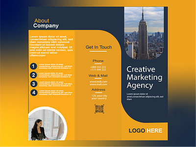 Modern Marketing Tri-fold brochure template adobe adobe illustrator agency art behance blue brand branding brochure business clean creative design dribble graphic design illustrator marketing simple trifold