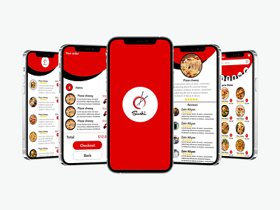 Food Sushi Mobile App UI | Food Delivery Mobile UI app branding burger cheese creative delivery design eat food graphic design ios iphone mobile order pizza shwarma simple ui uidesign uiux