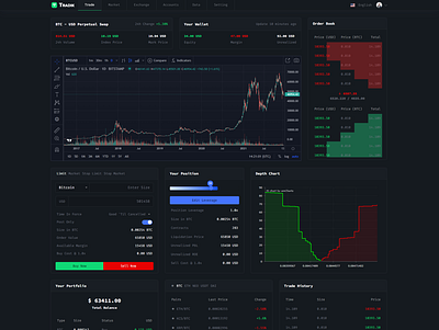 Tradik - Cryptocurrency Trade Platform admin bitcoin bootstrap bth clean crypto cryptocurrency dashboard design exchange logo trade ui ux