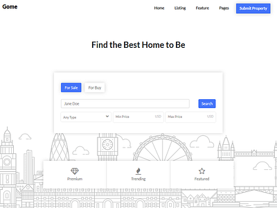 Gome - Real Estate Template clean directory listing minimal real estate rights ui ux