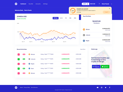 Tradient - Cryptocurrency Exchange Dashboard admin bitcoin bitcoins bootstrap cryptocurrency dashboard digital currency exchange quixlab themeforest trade