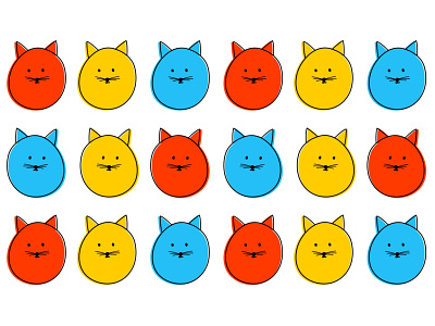 Illustration😸Pattern cat color illustration pattern