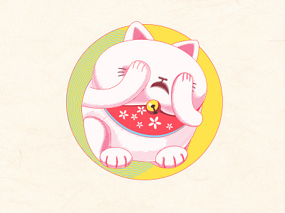 Maneki Neko stickers concept cat character flat icon maneki neko mascot messenger sticker telegram