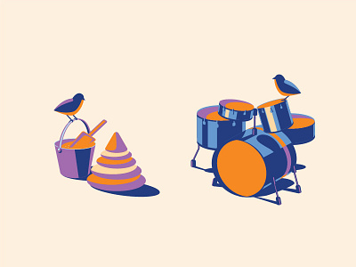 Summer festival bird icon illustration music pictogram vector