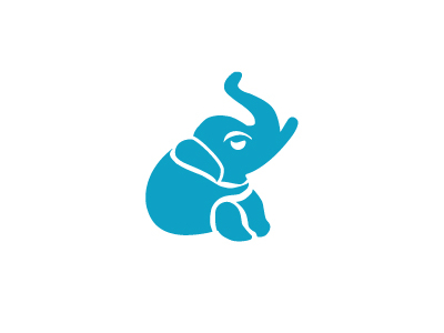 Elephant animal blue cute elephant logo