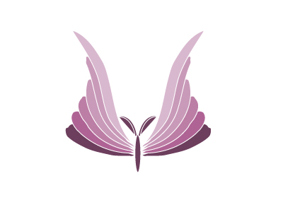 Butterfly butterfly flat logo purple