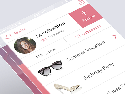 StyleSpotter iphone app clean fashion ios7 iphone minimal pink