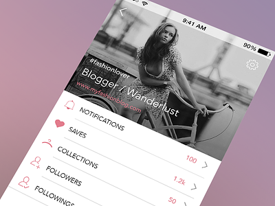 StyleSpotter App Settings fashion icons ios7 pink profile settings shopping