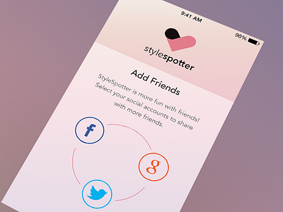 StyleSpotter Connect Social Accounts circle connect fashion ios iphone pink social transparent