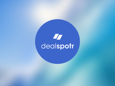 dealspotr Logo background blue blurred circle coupon deal fast logo
