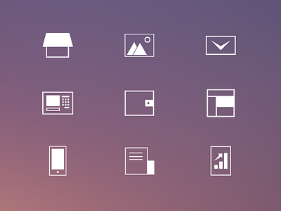 Line And Block Icons block icon line square thin