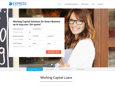 Express Capital Funding homepage finance financial form header quote