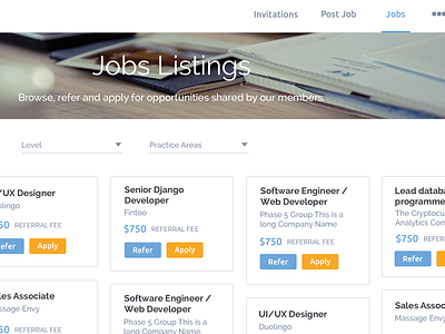 gigs.ly Jobs Listings grid job listing masonry responsive