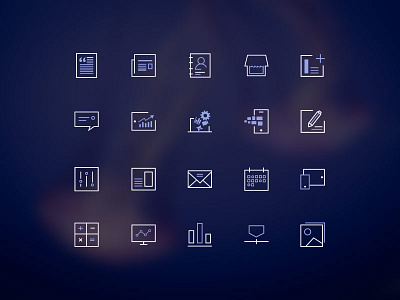 Square Line Icons - Marketing icon line marketing square