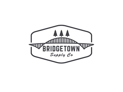 Bridgetown Supply Logo bridge forest inclosed line logo minimal