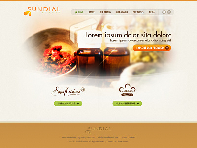Concept for sundial brands corporate site