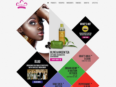 Nubian Heritage website concept african women banner light slider ui web design