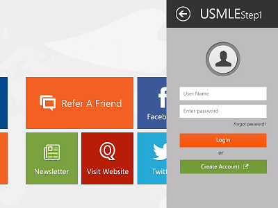 Usmlestep1 Surface App UI clean colorful flat ui windows8 app