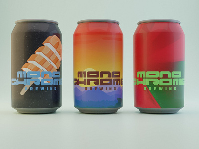 Monochrome Brew 3D Renditions 3d beer beverage blender can craft beer graphic design product design
