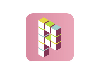 Pixy App icon concept colorful icon pink pixel vector