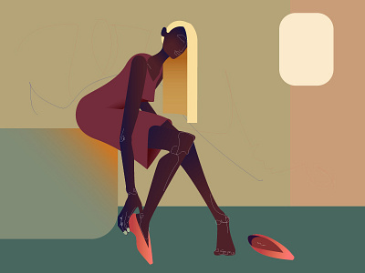 Girl with shoes colorful design digital dribbble girl illustration illustrator shoes vector woman