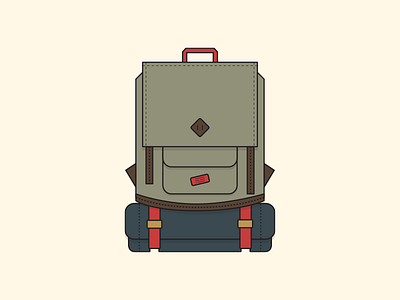 Backpack backpack bag camping hiking icon illustration simple