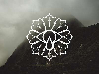 Groanings emblem eye flower icon illustration minimalism organic