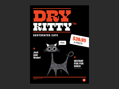 1.24-POSTER 3-Dry Kitty cats illustration poster a day poster design typography poster