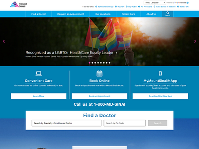 Mount Sinai Health System
Website, Mobile Application & HMS